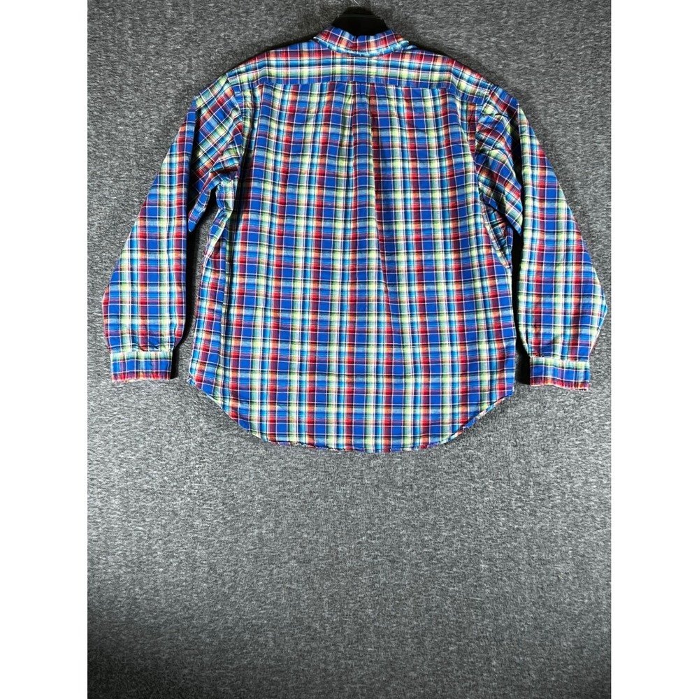 Ralph Lauren Mens XXL Classic Fit Plaid Cotton Linen Button Down Shirt Multi - Picture 2 of 8